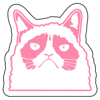 Grumpy Cat Sticker (Pink)